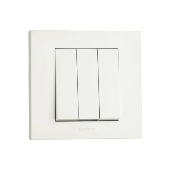 Tenda Grano Beyaz Üçlü Anahtar ( 4 Adet ) Çerçeve Dahildir ürün görseli 1