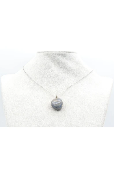 Hakiki Doğal Safir Taşı Kolye Ucu - 4