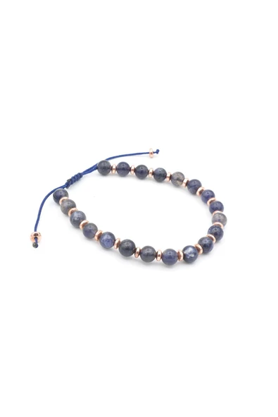 Makrome Model Hakiki İyolit Taşı Bileklik 6 Mm - 3