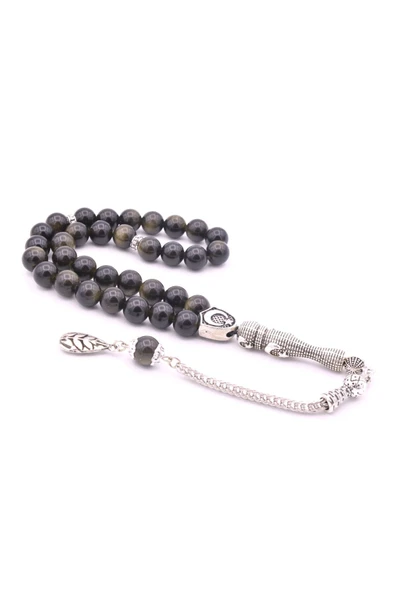 Hakiki Doğal Rainbow Obsidyen Taşı Tesbih 8 Mm ürün görseli 1