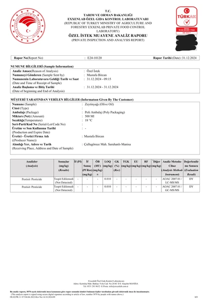 A la Gea Soğuk Sıkım Natürel Sızma Zeytinyağı - 5