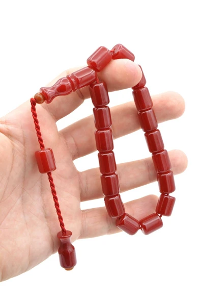 Çubuk Malzeme Kapsül Kesim Turuncu Sıkma Kehribar Efe Maskot Tesbih - Resim 4