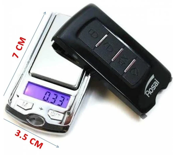Diamond Dijital Ekran Araba Anahtarlığı Şeklinde Mini Hassas Cep Terazi (200 Gr-0.01) - Resim 3