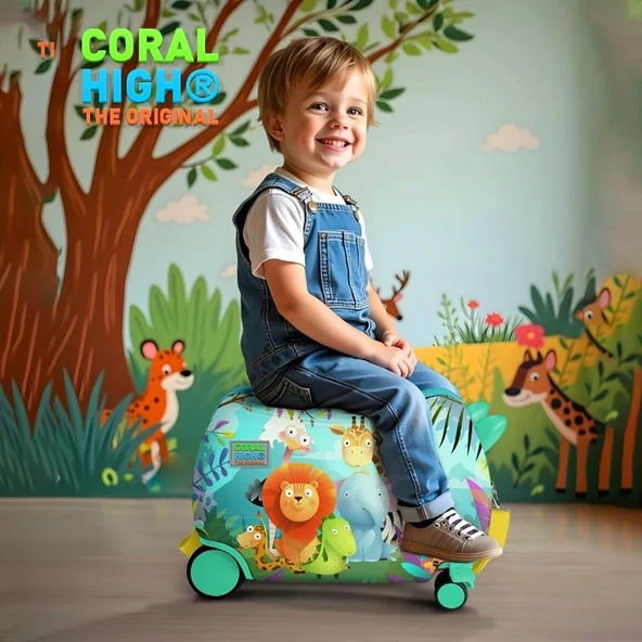 Coral High Minik Boy Otur-Çek Çocuk Valizi Hayvanlar Alemi 16360 - 2