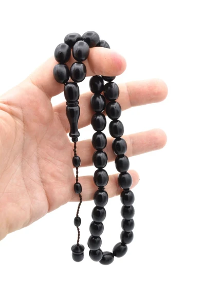 Sistemli Beyzi Kesim Dev Boy Siyah Fiber Tesbih - Resim 4