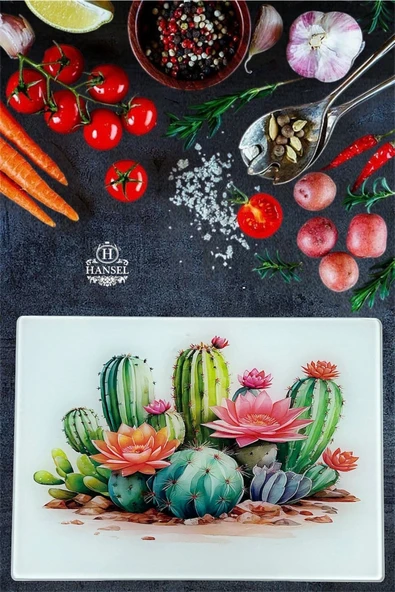 Cam Kesme Tahtası Ve Sunum Tablası Kırılmaz Çizilmez Kaymaz 35cm X 25cm - 2