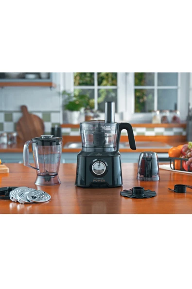 Mastermaid Power Multifunctional 10 In 1 Shiny Black Mutfak Robotu, Blender Seti 2000w