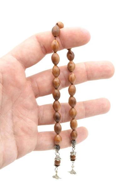 Gümüş Kaplama Malzemeli Beyzi Kesim Kuka Zaza Tesbih - Resim 4