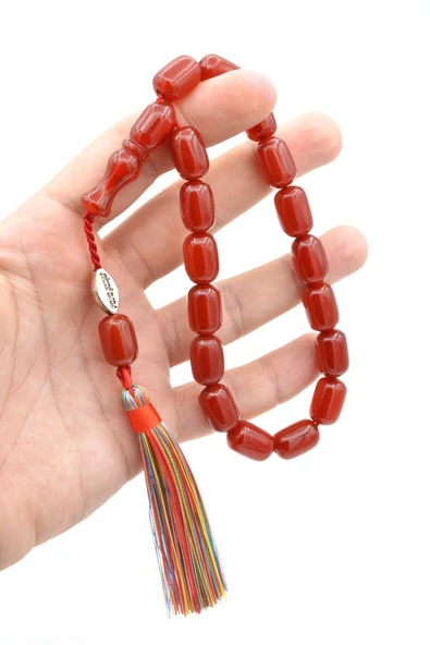 Çubuk Malzeme Kapsül Kesim Turuncu Sıkma Kehribar Efe Maskot Tesbih - Resim 3