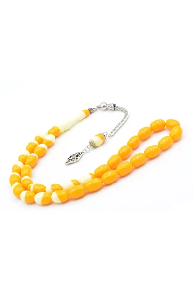 Kapsül Kesim İri Boy Sarı Bilardo Topu Tesbih - Resim 3