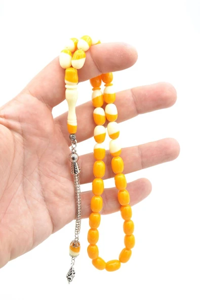 Kapsül Kesim İri Boy Sarı Bilardo Topu Tesbih - Resim 4