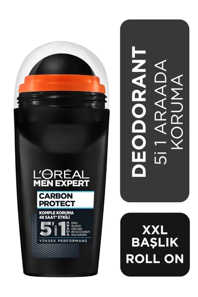 L'Oreal Paris Men Expert Carbon Protect 5'i 1 Arada Erkek Roll-On Deodorant 50 ml - 1