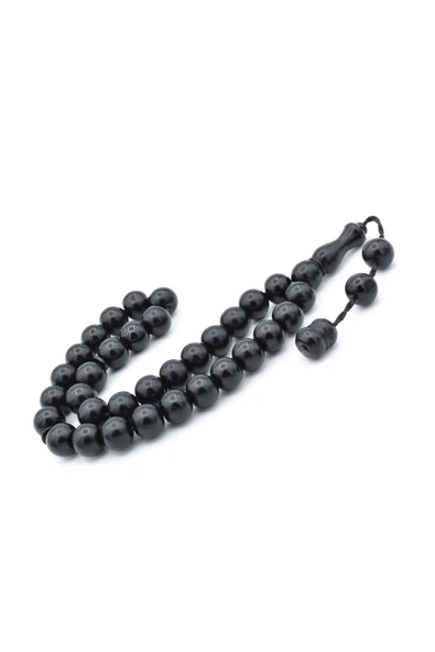 Sistemli Küre Kesim İri Boy Siyah Fiber Tesbih - Resim 2