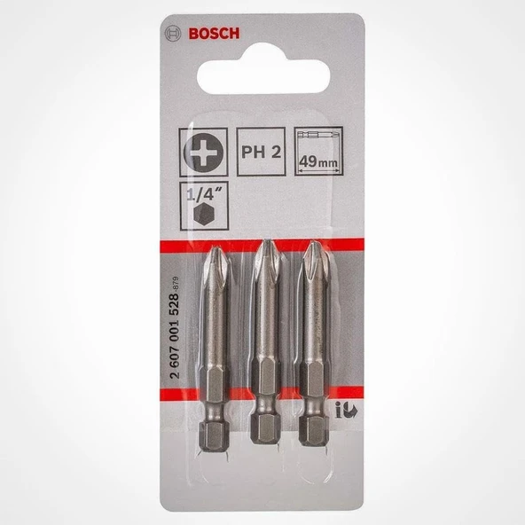 Bosch Extra Hard PH2x49 mm 3'lü Ekstra Sert Vidalama Ucu