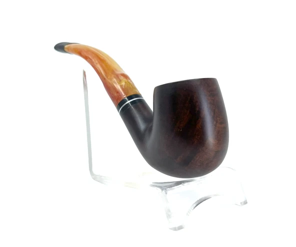 Dapper Bent Apple Briar (Gül Kökü) 9 mm Filtreli El Yapımı Pipo - 2441 - Resim 4