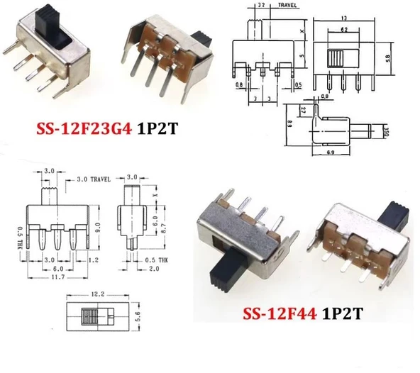 70 Adet Sürgülü Anahtar Switch Seti Smd Dip 8 Çeşit Şeffaf Çantada - 5