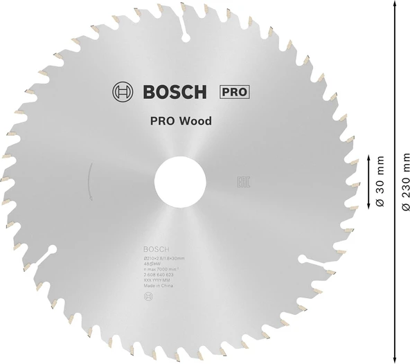 Bosch Optiline Wood 210 x 30 MM 48 Diş Daire Testere Bıçağı