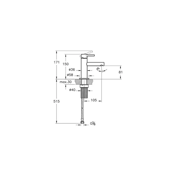 Vitra Origin Lavabo Bataryası Kısa A4255536WTC - 2