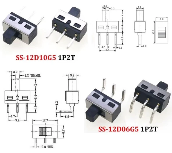 70 Adet Sürgülü Anahtar Switch Seti Smd Dip 8 Çeşit Şeffaf Çantada - 4