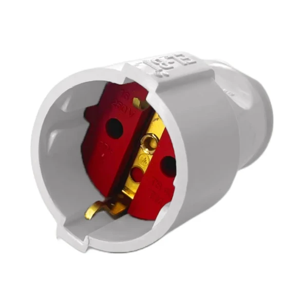 Topraklı Dişi Fiş 16A 250V Güvenli Elektrik Bağlantı Prizi