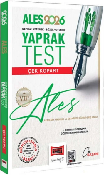 Yargı Yayınları 2026 ALES VIP Sayısal Sözel Yetenek Çek Kopart Yaprak Test - 2