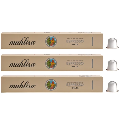 Muhlisa Espresso Brazil Kapsül Kahve 3 Kutu (30 KAPSÜL) %100 Arabica
