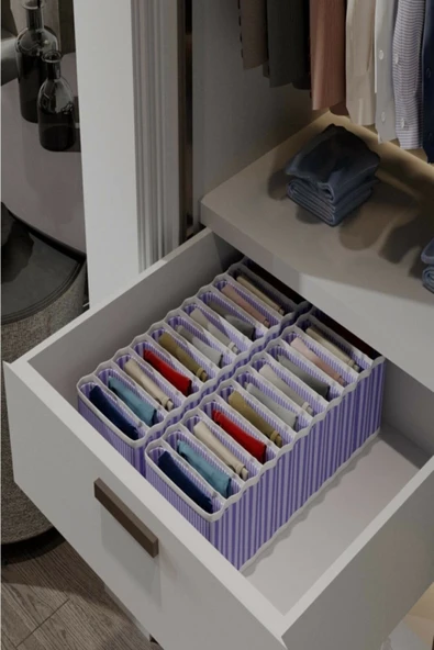11 Bölmeli Dolap Ve Çekmece Içi Düzenleyici Akordiyon Organizer M-00500 (1 Adet) - 6
