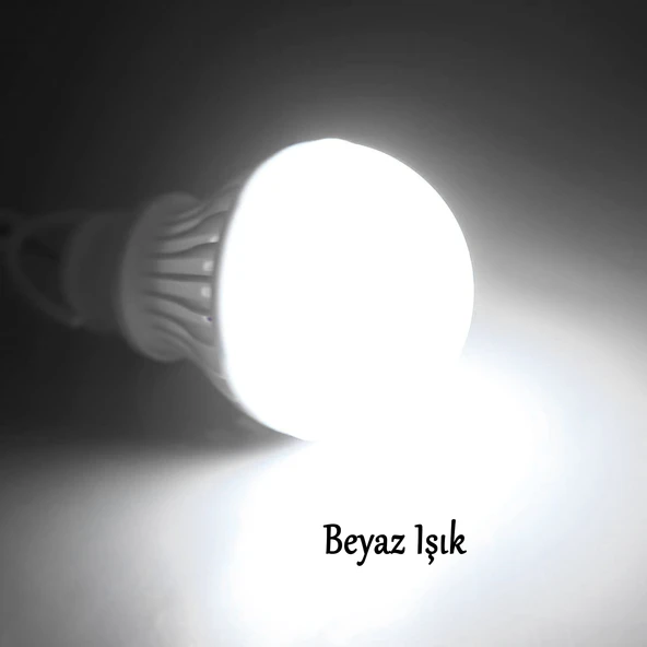 Akü Pensli 4 Metre Kablolu 12 V Tasarruflu Seyyar Led Ampul 5W Lamba Anahtarlı Aydınlatma Beyaz Işık - 5