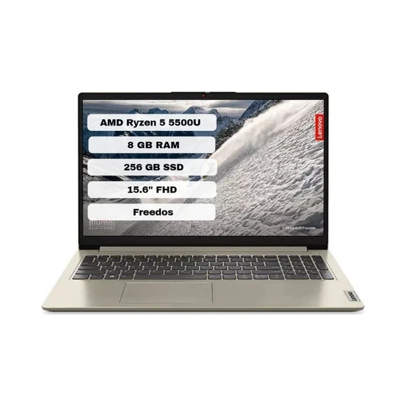 Ideapad 1 15ALC7 82R400LXTX Amd Ryzen 5 5500U 8gb 256GB SSD Freedos 15.6" Fhd Taşınabilir Bilgisayar - Kum
