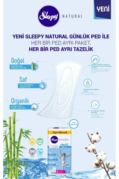 Sleepy Natural Günlük Ped Uzun 32'li X 5 (160 Adet) - 8
