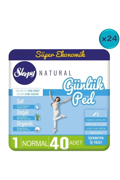 Sleepy Natural Günlük Ped Normal 960 Adet Süper Ekonomik ürün görseli