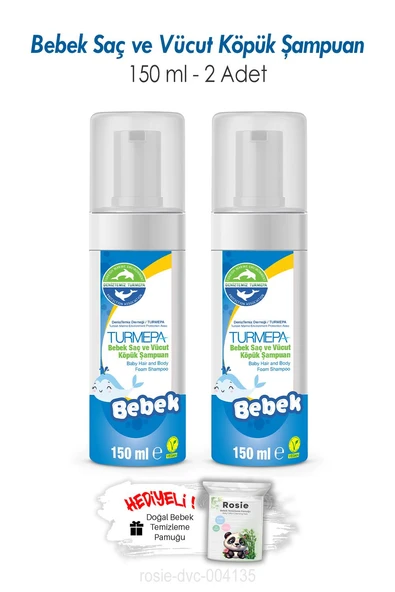 Turmepa 2 Adet Bebek Saç ve Vücut Köpük Şampuanı 150 ML ve ROSIE ürün görseli