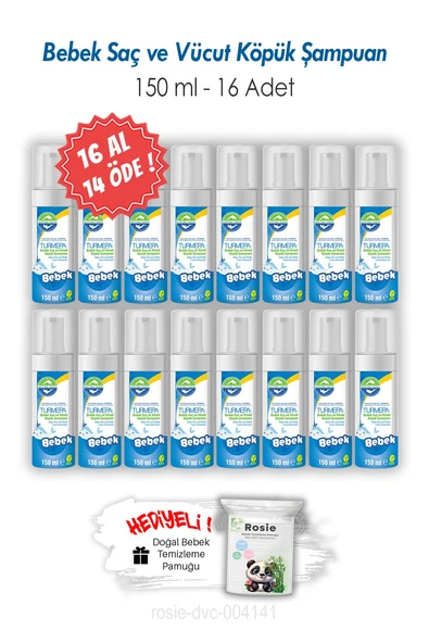 16 AL 14 ÖDE 150 ML Turmepa Bebek Saç ve Vücut Köpük Şampuanı ve ROSIE ürün görseli