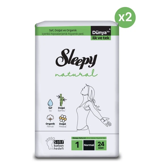 Sleepy Natural Ultra Hassas Hijyenik Ped Normal 48 Adet Ped - Resim 2