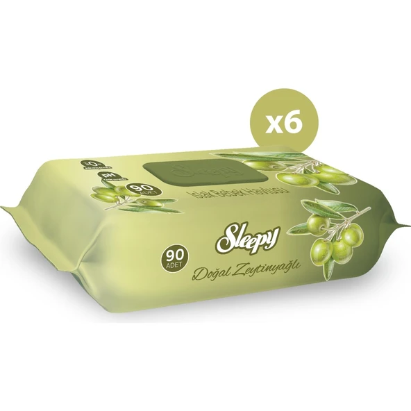 Sleepy Zeytinyağlı Islak Havlu 6 x 90'lı 6 Paket 540 Yaprak - Resim 2