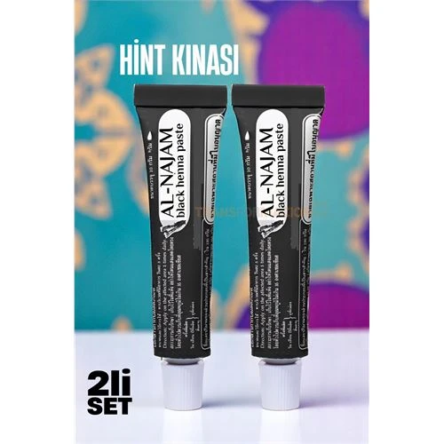 Geçici Dövme Kınası - Tüp Hint Kınası Siyah 2li SET Al-Najam