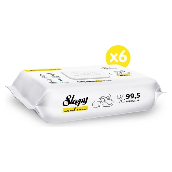 Sleepy Yenidoğan Islak Bebek Havlusu 6x40 (240 Yaprak) - Resim 2