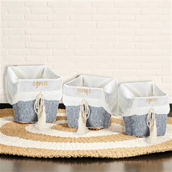 Çok Amaçlı Saklama Organizer Kutu Kare Keçe Sepet (mini) - 03433 - 6