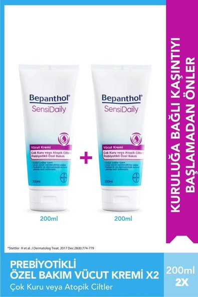Sensidaily Günlük Yoğun Nemlendirici Vücut Bakım Kremi 200 ml 2'li Avantajlı Paket