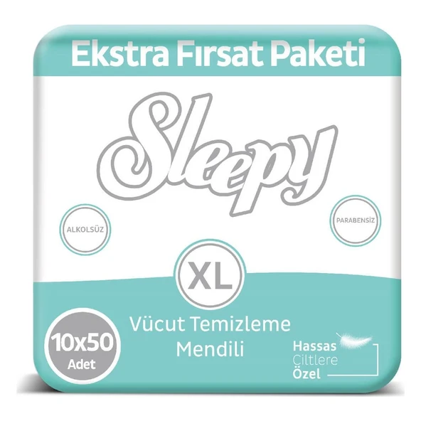 Sleepy Vücut Temizleme Mendili XL 10 x 50 Adet ürün görseli