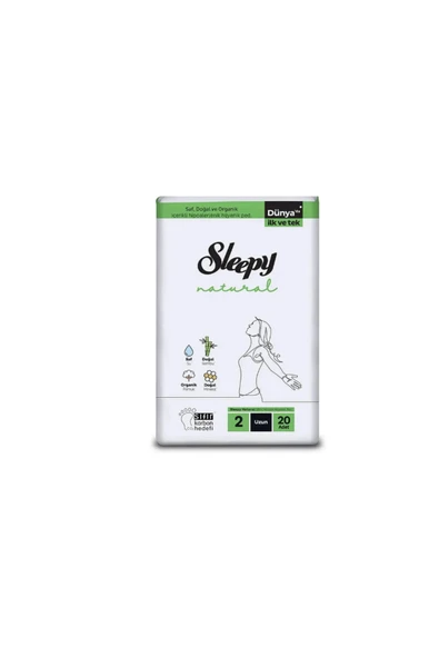 Sleepy Natural Hijyenik Ped Uzun 20 adet*2 Paket Toplam 40 Adet