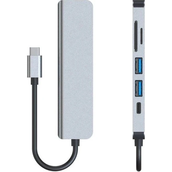DAYTONA HC13C 6'lı USBType-C DOCKING STATION (Giriş:Tip-C=>Çıkış:2*USB3.0+HDMI+SD+Mic.SD+Tip-C) - 5