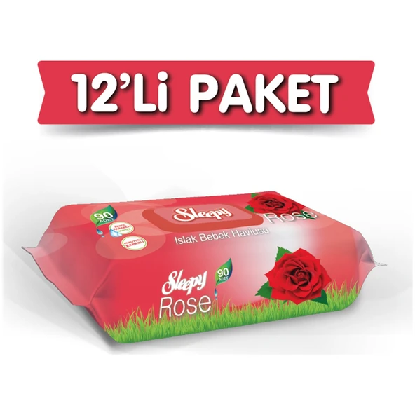 Sleepy Gül Kokulu Islak Havlu 12 x 90'lı