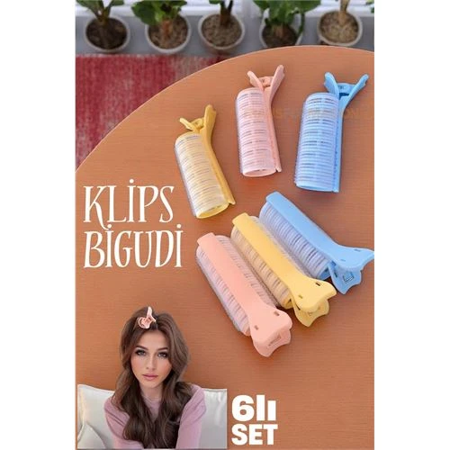 Klipsli Saç Bigudisi Isısız Doğal Bukle Gece Bigudisi 3 cm 6 lı Set