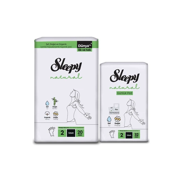 Sleepy Natural Ultra Hassas Hijyenik Ped Uzun 20'Li + Günlük Ped Normal 32'Li - Resim 3