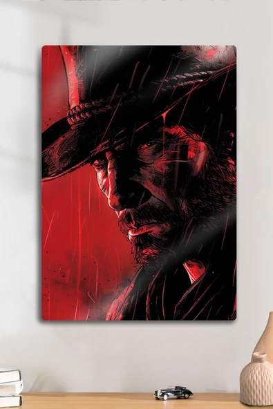 Metal Baskı Parlak Duvar Tablosu - RDR2 - Red Dead Redemption 2