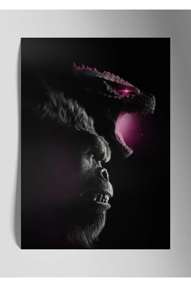 Godzilla - King Kong - Metal Tablo