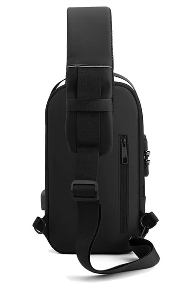 Bellance BLG-50BK Su Geçirmez Şifre Kilidi USB Omuz Göğüs Çantası - 3