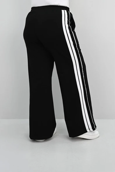 Kadın Büyük Beden Yan Şerit Detaylı Bol Paça Eşofman Altı 6339-25 - 2