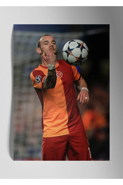Metal Baskı Parlak Duvar Tablosu - Wesley Sneijder ürün görseli